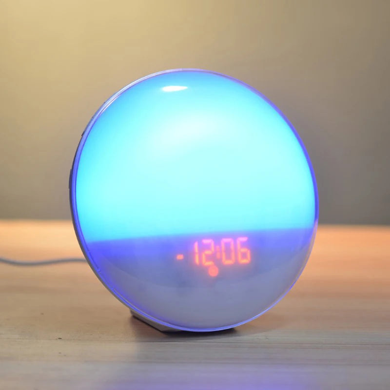 Blaue Nachtlichter mit Wecker