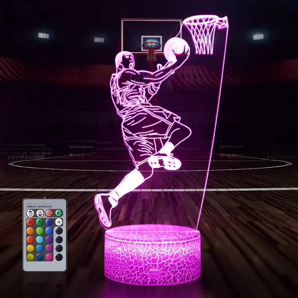 Fussball Nachtlicht als Basquettspieler