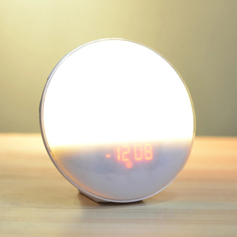 Lichter Nachtlicht gelb-weiß mit Wecker